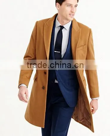 Most Handsome Slim Fit Custom Made Three Button Long Wool Coat for Men photo-2