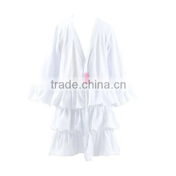 Wholesale Oem Service Supply Type Long Winter Coat Warm Coat Spring Coats White Cotton Ruffle Baby Girl Coat
