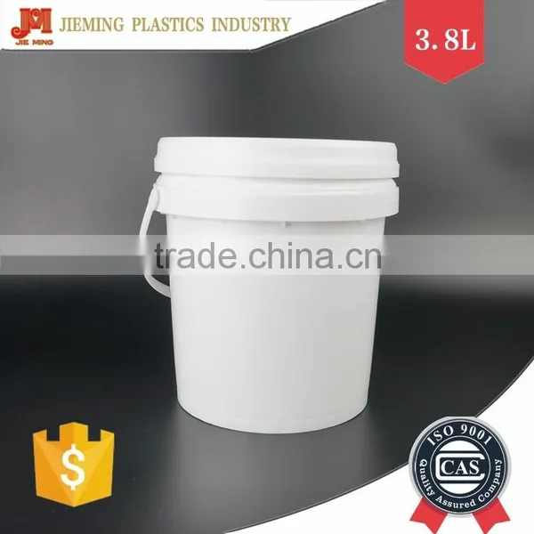 1 Gallon Plastic Pails, Small Oil Bucket, Glue Pail, Round Barrel for Paint With Handles