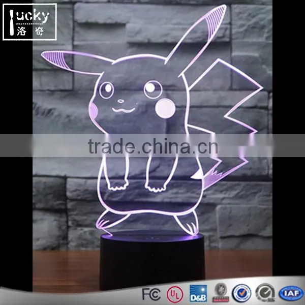 Pikachu 3D LED Night Light, 3D Visual Colorful Table Desk Lamp photo-5