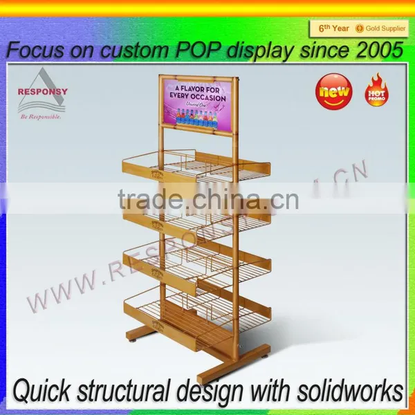 Cost-saving Muti-tiers Beverage Metal Wire Racks Display Shelf photo-2