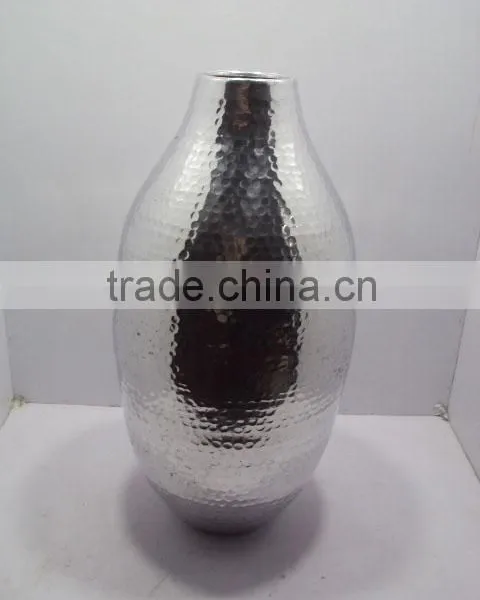 Aluminium Long Shape Hammered Vase