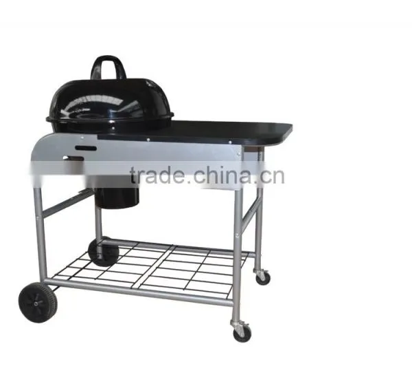 Charcoal grill with side table