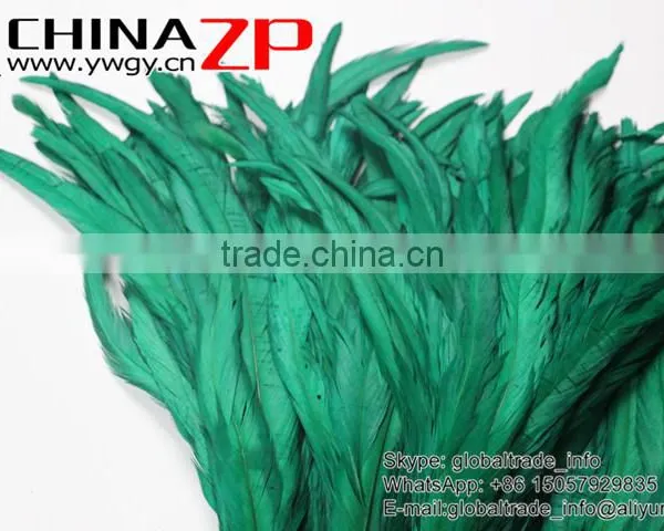 Top Supplier ZPDECOR Bulk Sale 35-40cm Length Best Quality Kelly Green Fully Dyed Rooster Chicken Feathers photo-3