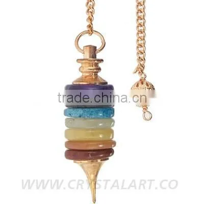 Chakra Spring Rings Copper Pendulum