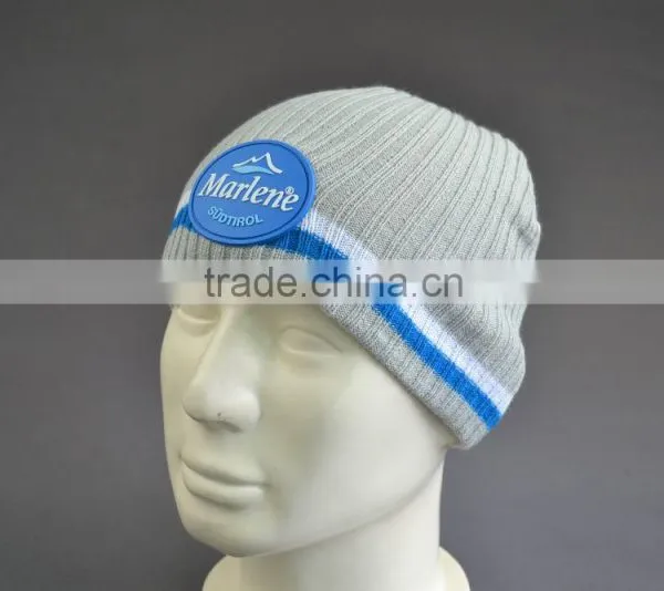 Acrylic Beanie Hat With Rubber Patch Logo photo-5