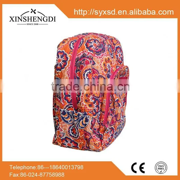 Hot Sale Cotton Bright Quilted Casual Eco Folding Backpack photo-2