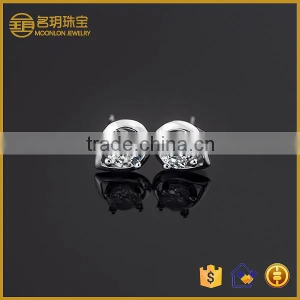 Hot Sale Silver 925 White CZ Stud Earrings Made in China ---ETGI-000101