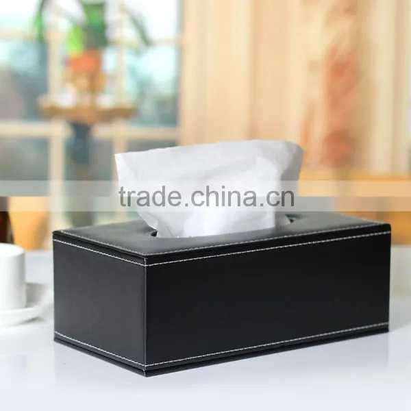 Luxury Black leather restaurant tissue box