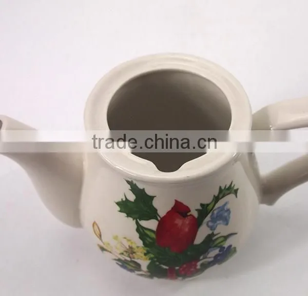 Fashion Style Ceramic Water Bottle Ceramic Flower Pot Painting Designs Ceramic Kettle With Ear Handle Ceramic Tea Pot photo-2