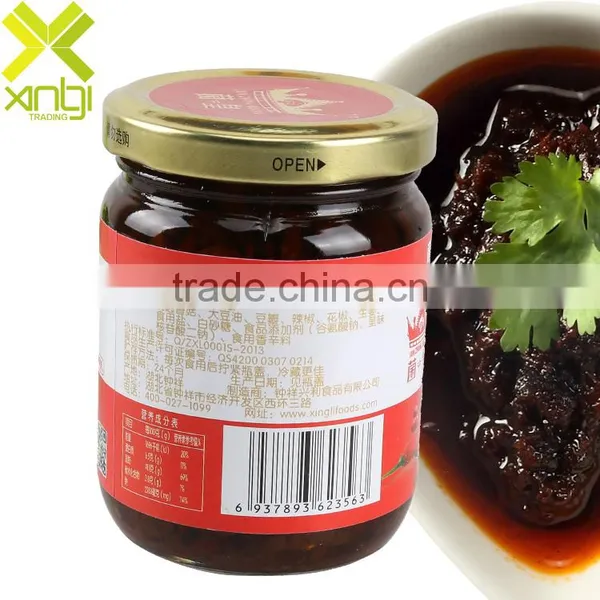 Savory Mason Jar Packed 210g Pungent Spicy Taste Mushroom Sauce With HACCP and FDA Certification photo-3