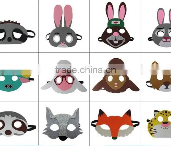 Cheap Dress up Promotional Felt Animal Mask Kids Birthday Party Favor photo-3