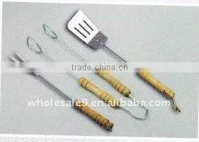 wooden handle BBQ tool set