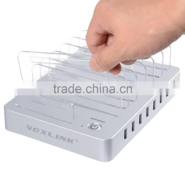 New 8 Ports Charging Station 8*2.4A USB Charger With Stand and Switch Docking Station for Mobile Phones and Tablet PC White EU photo-3