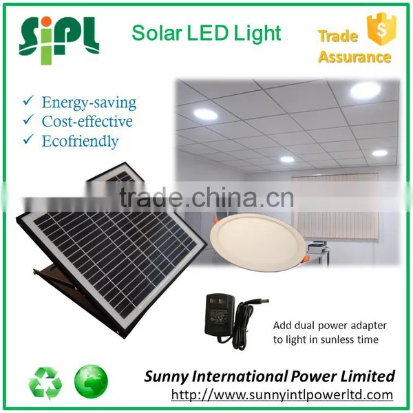 Green Solar Power Round Flat Led Panel Day & Night House Stair Sensor Light photo-2