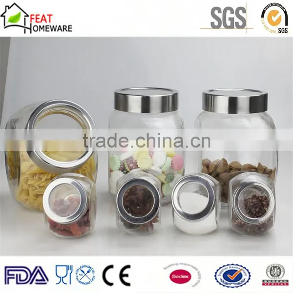 Sealed Glass Salt Pepper Canister Storage Jar