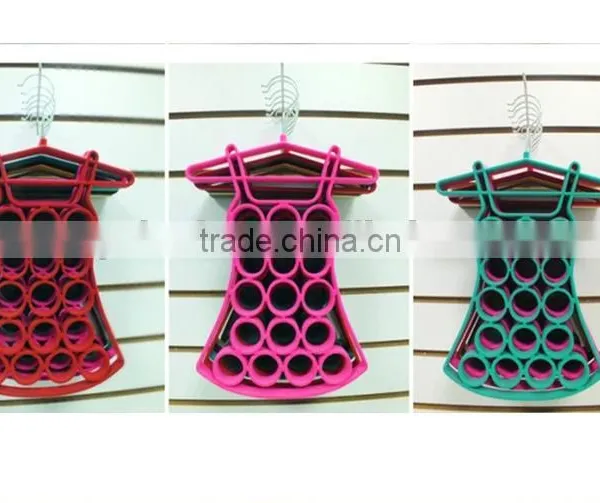 Hot Sales a Variety of Shapes Hanging Plastic Flocked Hanger photo-4