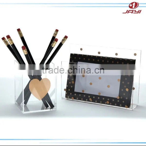 Custom Print Logo Transparent Pen Display Stand/Pen Holder photo-4