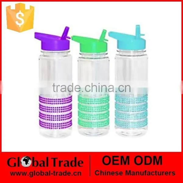 Tableware Water Bottles Drinkware Water Bottles Bling Sport Water Bottle With Flip Straw H0245