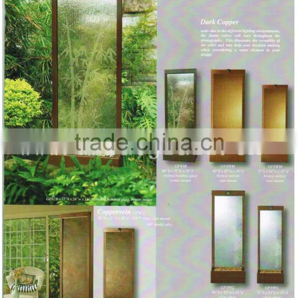 Stainless Steel Frame Glass Waterfall Green Bamboo Furniture photo-4