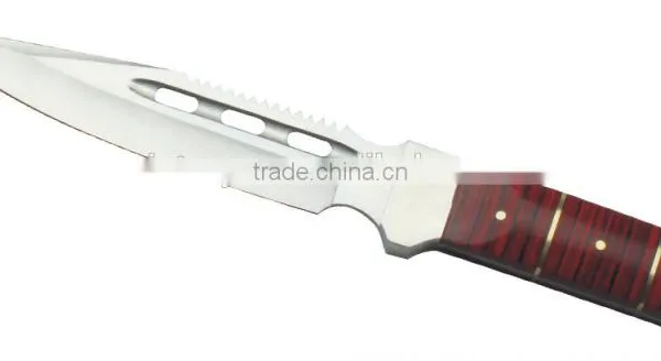 Camping Stainless Steel Blade Wood Handle Hunting Knife photo-3