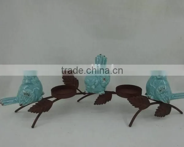 Novelty Ceramic Bird With Rusty Metal Trunk photo-2