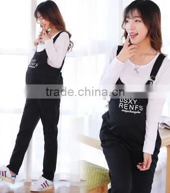 Maternity Spring Spring Fashion Big Yards Pregnant Women Trousers/zipper Suspenders/denim Wear Suspenders photo-3
