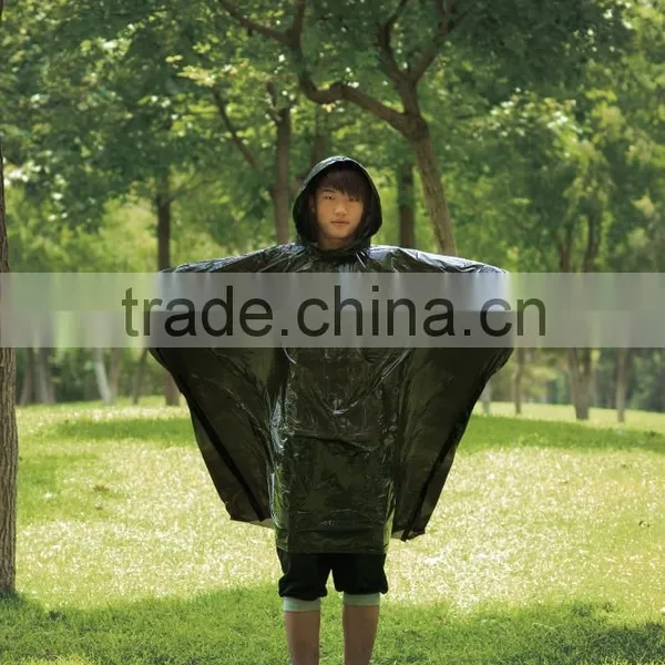 PE Disposable Waterproof Emergency Poncho With Different Colors photo-2