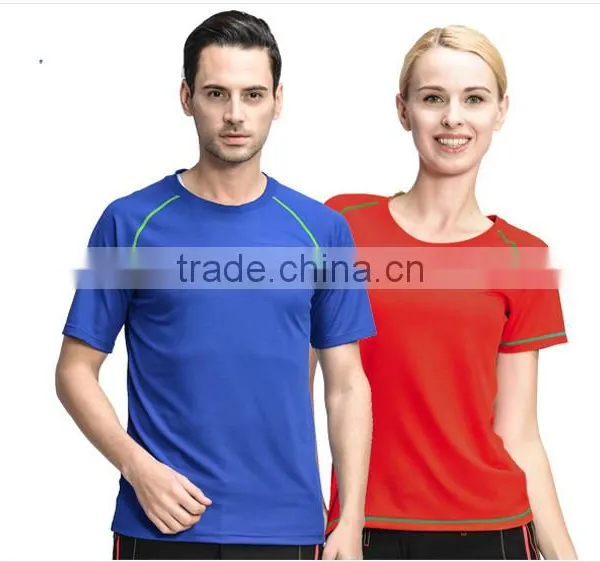 2016 Running Wear Dry Fit Tshirt 100% Polyester Honeycomb Mesh Women and Men Shirt photo-2