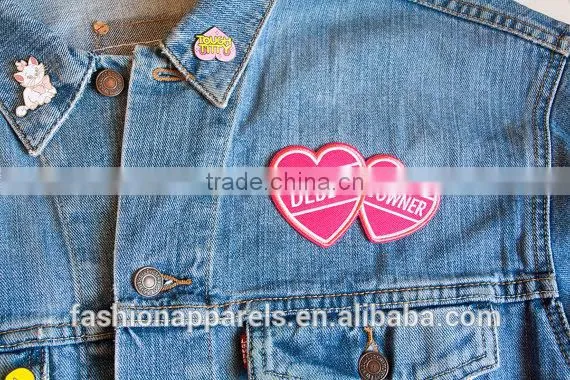 Custom Heart Embroidered Patch for Clothes Embroidery Patch Made in China Choose Size/color photo-5