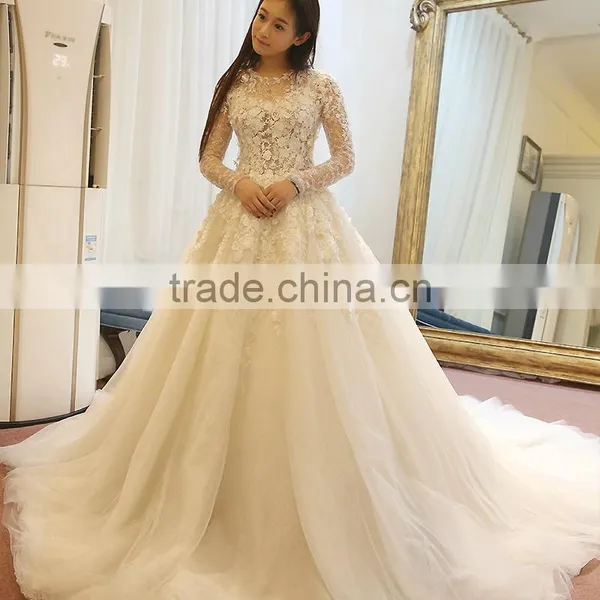 Custom Made White See Through Women Wedding Dress Empire Vintage Floor Length Princess Party Dress YDYS15B0201 photo-3