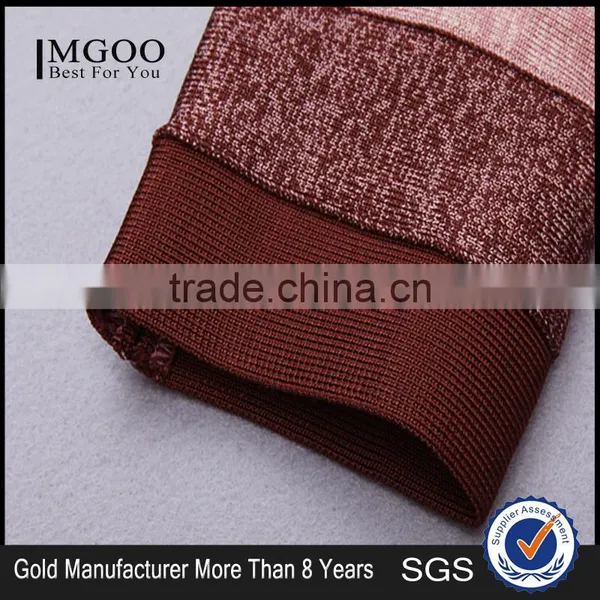 MGOO Wholesale Custom Made OEM/ODM Women Bandage Dress Long Sleeves Spandex Thick Stripe Knee Length Vestidos H234 photo-3