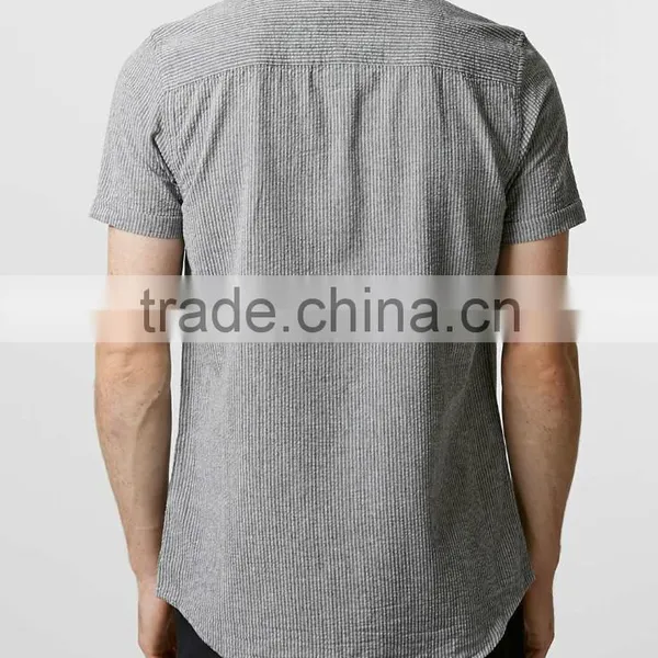 Man Linen Soft Short Sleeve Slim Fit Shirts photo-3