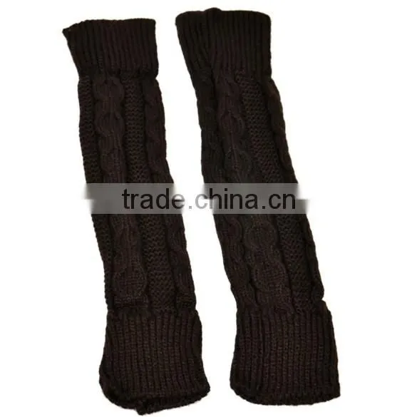 Women Arm Warmer Knitting Wool Fingerless Long Gloves Leisure Korean Glove 7869 photo-3