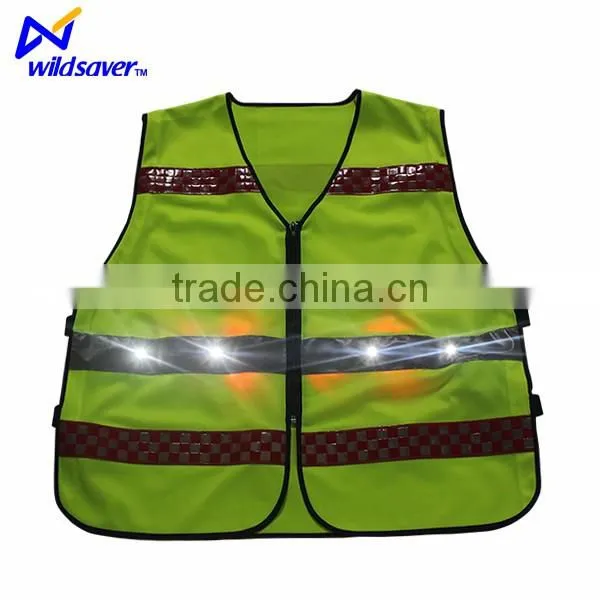 Construction Worker Waistcoat Safety Reflective Running Vest With Led photo-4