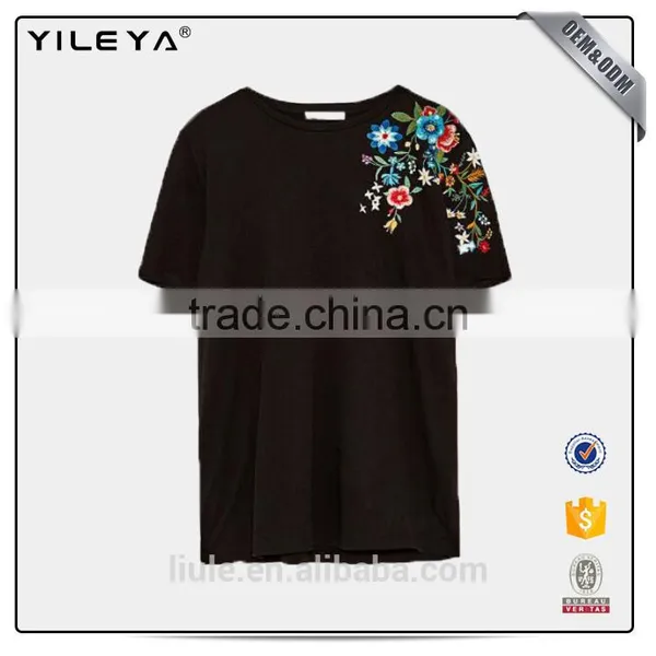 New Design Embroidered T-shirt For Female Popular Design Woman Shirt photo-2