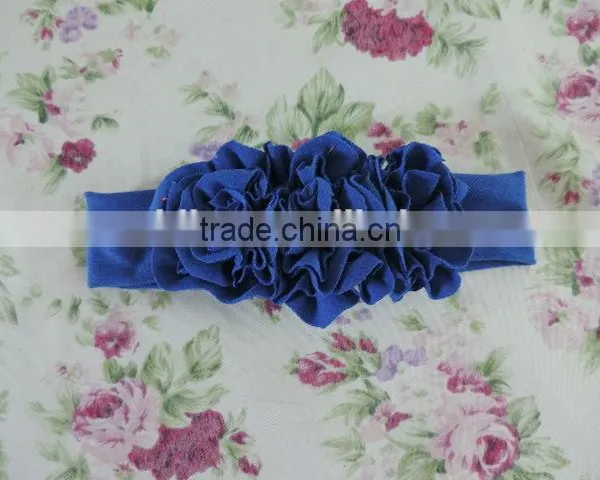 Lovely Baby Girls Hair Accessories Three Flower Elastic Headband Many Solid Colors Choice photo-6