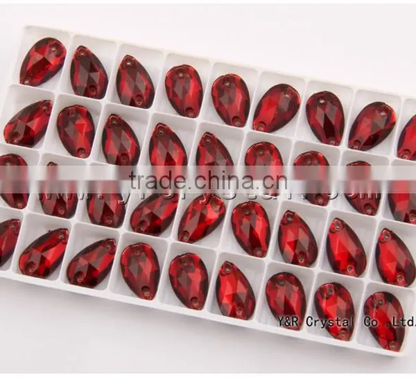 Red Teardrop Sew on Crystal Stones,sew on Crystal Strass,sew on Rhinestones photo-4