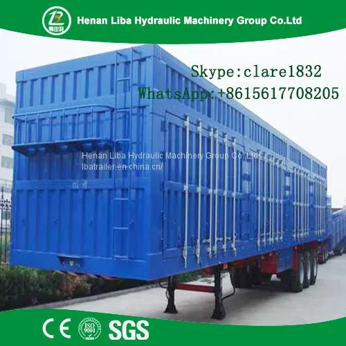 Factory Sale Low Price Automatic Air Brakes Painting Semi Box Trailer For Bulk Cargo Transportaion photo-2