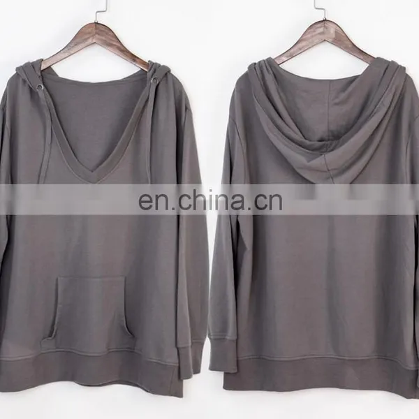 China Suppliers Wholesale Clothing OEM Ladies V-neck Long Sleeves Loose-fit Top and Blouse for photo-3