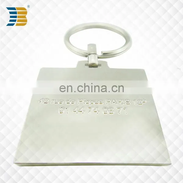 Square Custom Made Metal Zinc Plating Keychain With Keyring photo-3