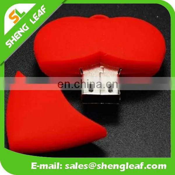Customized Pvc Rubber Heart Shaped Usb Flash Drive for Gifts photo-3