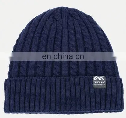 Fisherman Custom Slouchy Blank Knitted Beanie Cap, Norway Outdoor Running Snow Woven Strip Long Beanie photo-6