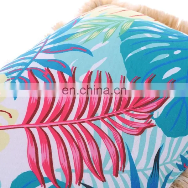 Hot Sell Tropical Outdoor Leaf Pillows Green Leaves Printing Outdoor Furniture Sofa Pillow Case photo-4