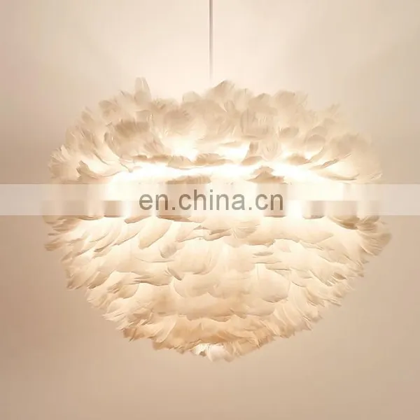Пendant Light Феатер Шейд, белый потолочный висячий люстра для внутреннего освещения photo-4