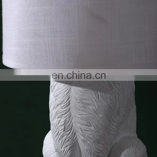 Unique Rabbit Shape Resin Base Customised Desk Light Animal Small White Vintage Home Lamps for Table photo-4