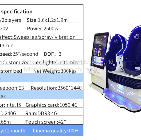 Earn Money 2021 New VR Game Machine Virtual Reality Cinema 9D VR Egg Chair Simulator 2 Seats photo-5