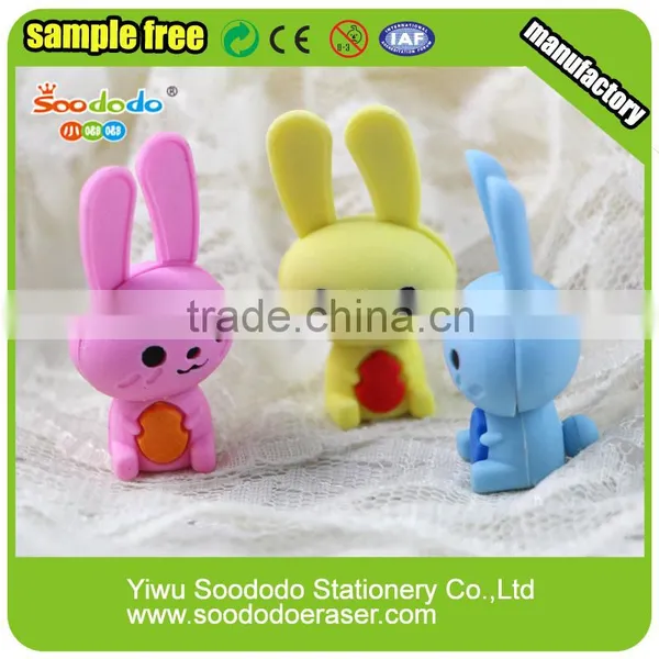 Mini TPR Cute Rabbit Shape 3D Eraser For Kids photo-4