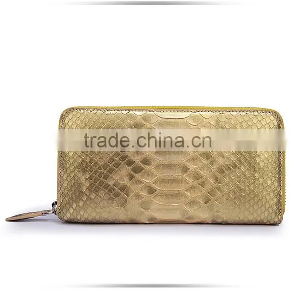 Custom Logo Lady Luxury Genuine Python Snake Skin Leather Clutch Bag Wallet for Women photo-3