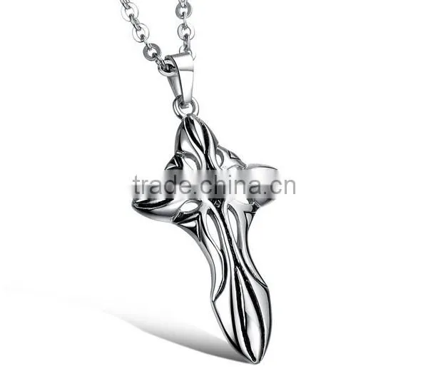 2016 Hotselling Design Gothic Wind The Cross of Carve Patterns Rock and Roll Style Titanium Steel Necklace photo-4